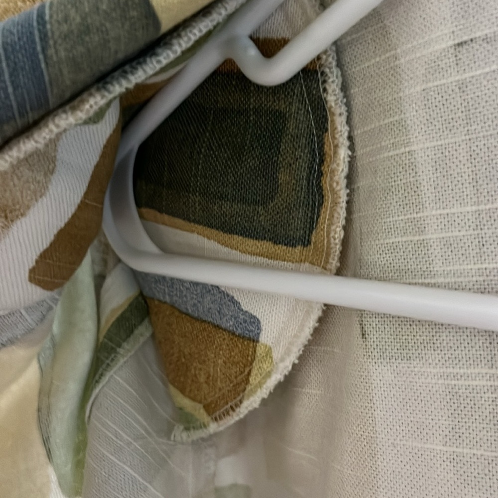 PAINTED PONY Vintage Cream Abstract Wooden Button Linen Jacket L NWOT - Picture 11 of 12